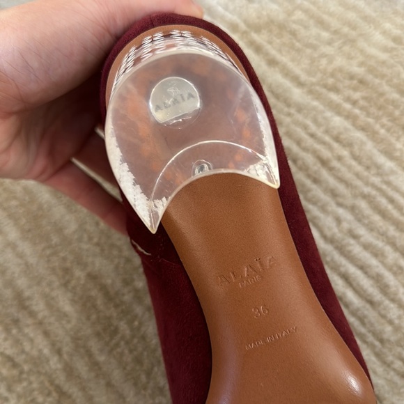 NWT Alaia Suede Plexi Heel Ankle Boots Size 36 - Picture 6 of 7